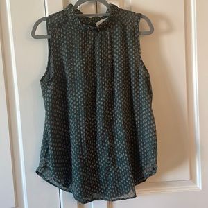 Floral mock neck shell